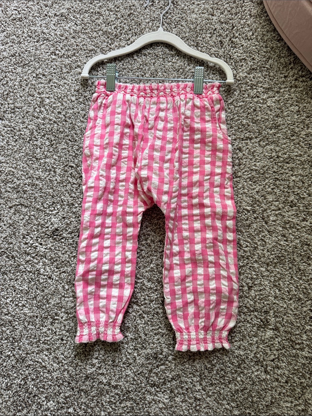 Baby Boden Pink and White Striped Cotton Pants NWOT